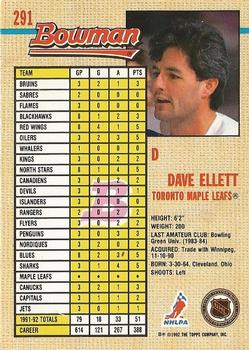 1992-93 Bowman #291 Dave Ellett Back