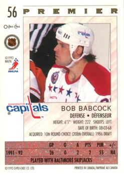 1992-93 O-Pee-Chee Premier #56 Bob Babcock Back
