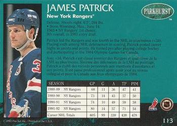 1992-93 Parkhurst #113 James Patrick Back