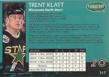 1992-93 Parkhurst #317 Trent Klatt Back