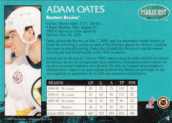 1992-93 Parkhurst #4 Adam Oates Back