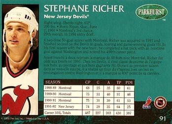 1992-93 Parkhurst #91 Stephane Richer Back