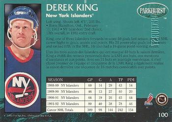 1992-93 Parkhurst - Emerald Ice #100 Derek King Back
