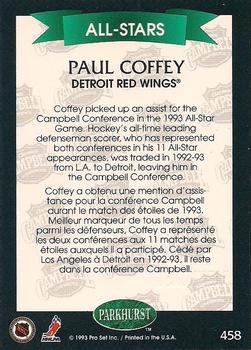 1992-93 Parkhurst - Emerald Ice #458 Paul Coffey Back