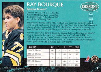 1992-93 Parkhurst - Emerald Ice #1 Ray Bourque Back