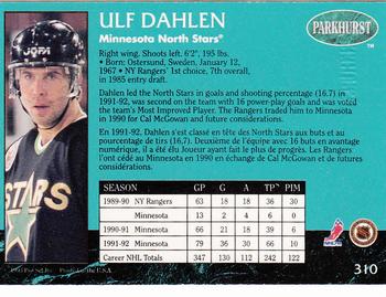 1992-93 Parkhurst - Emerald Ice #310 Ulf Dahlen Back