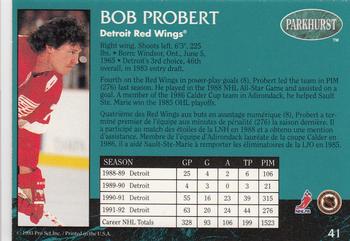 1992-93 Parkhurst - Emerald Ice #41 Bob Probert Back