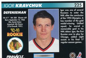 1992-93 Pinnacle #225 Igor Kravchuk Back