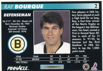 1992-93 Pinnacle #2 Ray Bourque Back