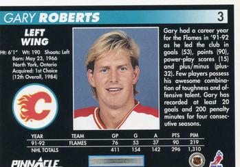 1992-93 Pinnacle #3 Gary Roberts Back