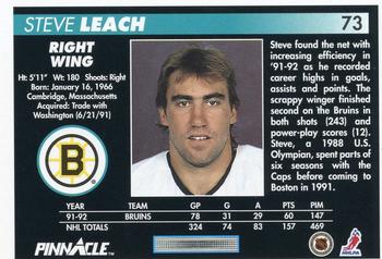 1992-93 Pinnacle #73 Steve Leach Back