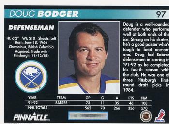 1992-93 Pinnacle #97 Doug Bodger Back