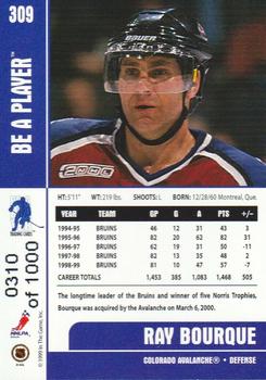 1999-00 Be a Player Memorabilia - Silver #309 Ray Bourque Back
