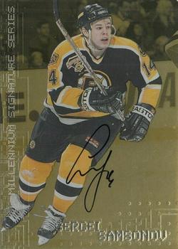 1999-00 Be a Player Millennium Signature Series - Autographs Gold #22 Sergei Samsonov Front