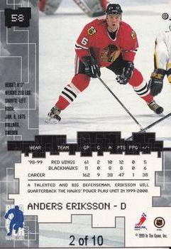 1999-00 Be a Player Millennium Signature Series - Emerald #58 Anders Eriksson Back
