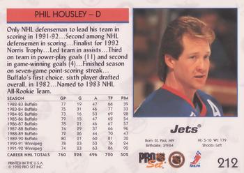1992-93 Pro Set #212 Phil Housley Back