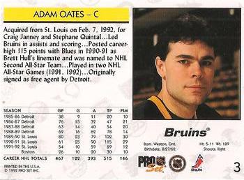 1992-93 Pro Set #3 Adam Oates Back