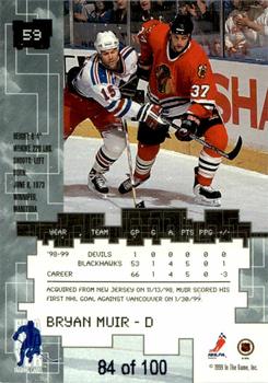 1999-00 Be a Player Millennium Signature Series - Sapphire #59 Bryan Muir Back