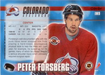 1999-00 O-Pee-Chee - Ice Masters #IM9 Peter Forsberg Back