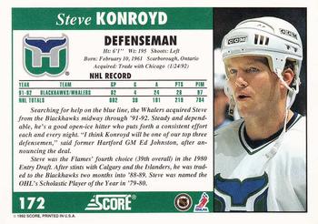 1992-93 Score #172 Steve Konroyd Back