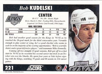 1992-93 Score #221 Bob Kudelski Back