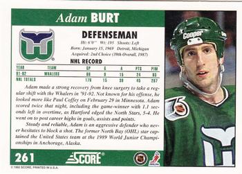 1992-93 Score #261 Adam Burt Back