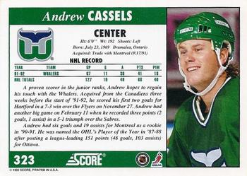 1992-93 Score #323 Andrew Cassels Back