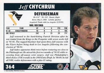 1992-93 Score #364 Jeff Chychrun Back