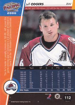 1999-00 Pacific - Copper #112 Jeff Odgers Back