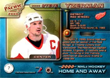 1999-00 Pacific - Home and Away #7 Steve Yzerman Back