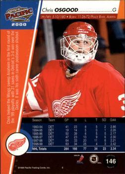 1999-00 Pacific - Ice Blue #146 Chris Osgood Back