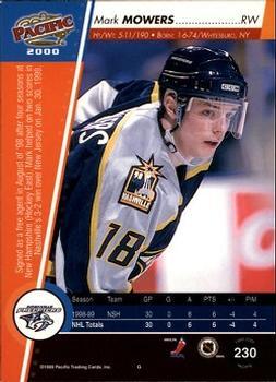 1999-00 Pacific - Ice Blue #230 Mark Mowers Back