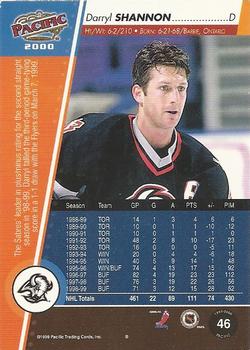 1999-00 Pacific - Red #46 Darryl Shannon Back