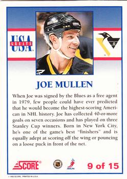 1992-93 Score - USA Greats #9 Joe Mullen Back