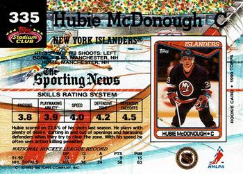 1992-93 Stadium Club #335 Hubie McDonough Back
