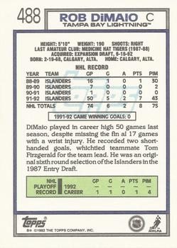 1992-93 Topps #488 Rob DiMaio Back
