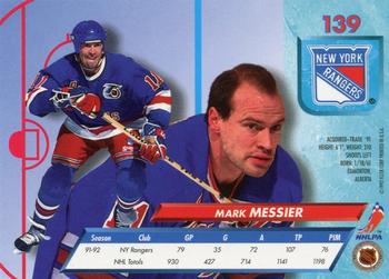 1992-93 Ultra #139 Mark Messier Back