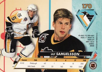 1992-93 Ultra #170 Ulf Samuelsson Back