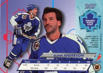 1992-93 Ultra #207 Glenn Anderson Back