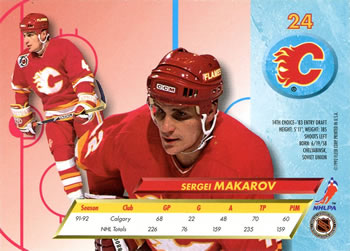 1992-93 Ultra #24 Sergei Makarov Back