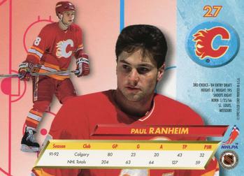 1992-93 Ultra #27 Paul Ranheim Back