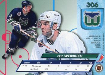 1992-93 Ultra #306 Eric Weinrich Back