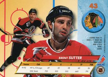 1992-93 Ultra #43 Brent Sutter Back