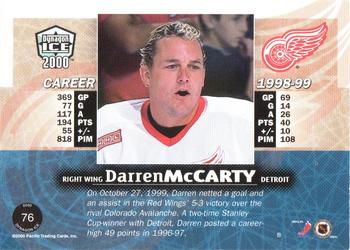 1999-00 Pacific Dynagon Ice - Blue #76 Darren McCarty Back