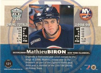 1999-00 Pacific Dynagon Ice - Gold #121 Mathieu Biron Back
