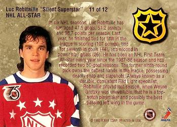 1992-93 Ultra - NHL All-Stars #11 Luc Robitaille Back