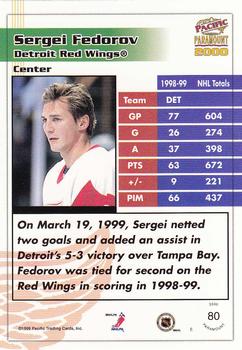 1999-00 Pacific Paramount - Gold #80 Sergei Fedorov Back