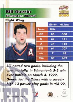 1999-00 Pacific Paramount - Gold #92 Bill Guerin Back