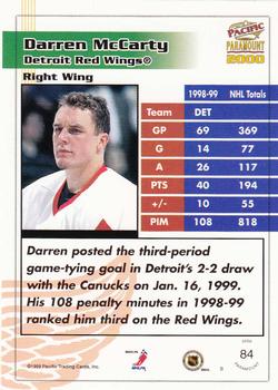 1999-00 Pacific Paramount - Red #84 Darren McCarty Back