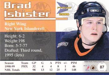 1999-00 Pacific Prism - Holographic Mirror #87 Brad Isbister Back